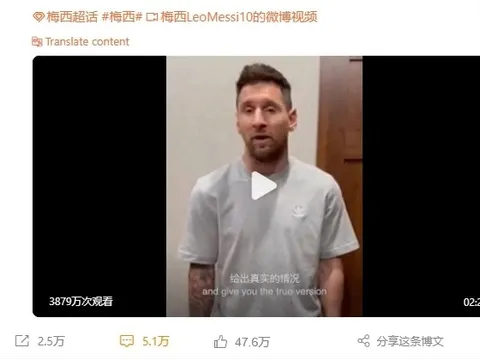 Lionel Messi đăng video xoa dịu CĐV Trung Quốc