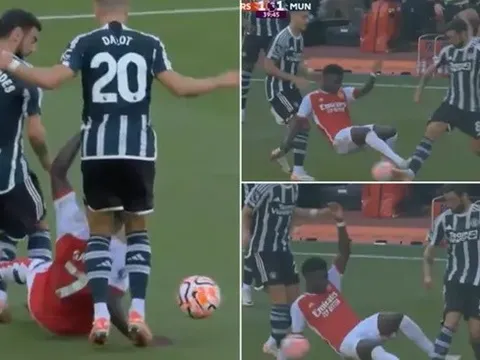 Saka đốn ngã Bruno, CĐV Man Utd phản ứng gay gắt