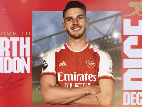 Hình ảnh 'chất lừ' của Declan Rice ngày ra mắt Arsenal