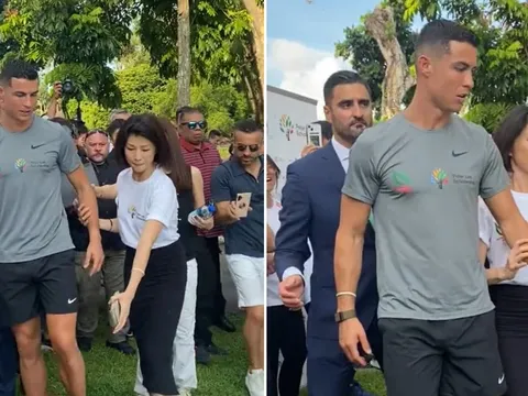 Nữ MC đáp trả khi bị tố 'sờ soạng' Ronaldo