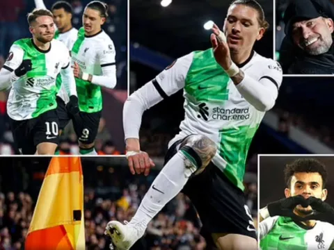 Nunez lập siêu phẩm, Liverpool hủy diệt Sparta Prague