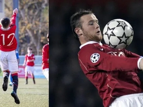 Pha bóng gây sốt của con trai Rooney