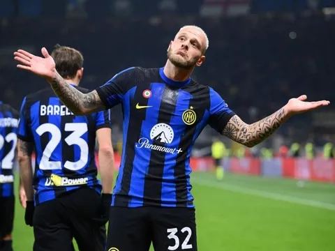 Phản ứng của Dimarco sau khi thực hiện bàn thắng không tưởng