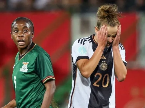 Phản ứng của tuyển nữ Đức khi thua sốc Zambia