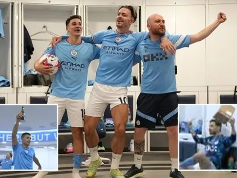 Phòng thay đồ Man City náo loạn sau chức vô địch Premier League