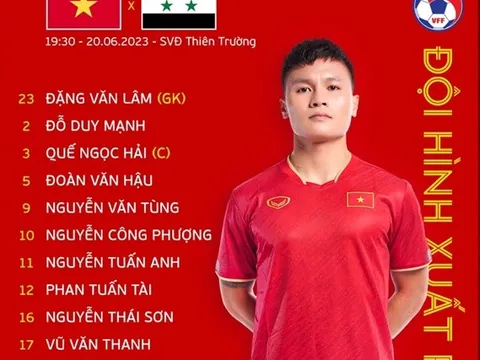 Quang Hải, Công Phượng đá chính trận gặp Syria