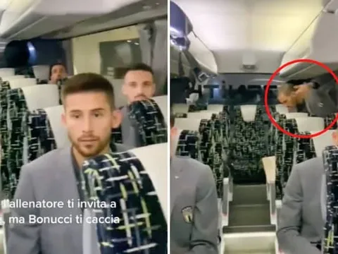 Bonucci ném CĐV nữ khỏi xe buýt tuyển Ý