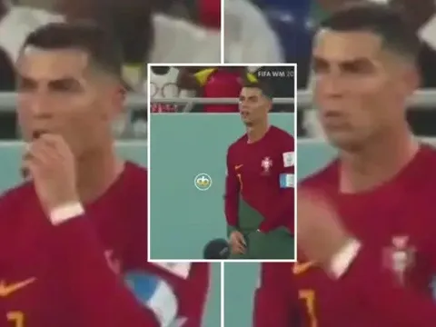Ronaldo gây sốc móc đồ ăn từ quần lót bỏ vào miệng ở trận Ghana
