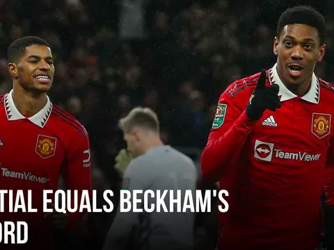 Martial cân bằng kỷ lục của Beckham cho Man Utd