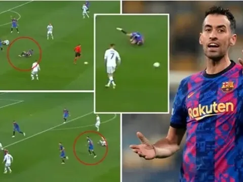Sergio Busquets quen thói, ăn vạ thô thiển trong trận thắng của Barca