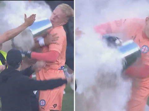 Thủ môn bị ném chảy máu đầu, trận đấu ở Australia vỡ vụn vì bạo loạn