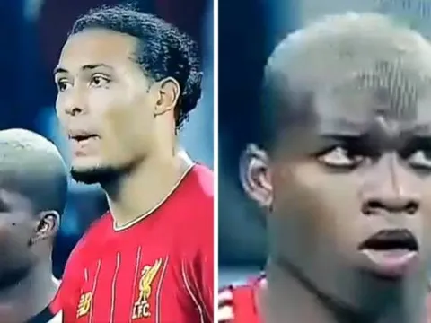 Phản ứng hài hước của tiền đạo Flamengo khi đứng cạnh Virgil van Dijk