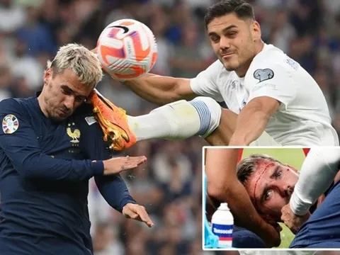 Toàn cảnh cú đạp khiến Griezmann đổ máu