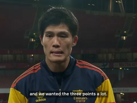 Tomiyasu chia sẻ về Martinelli và trận thắng West Ham