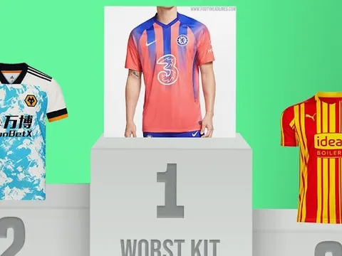 Top 10 áo thứ 3 "thảm họa" nhất 2020/21: Chelsea đứng đầu, Real và Juve góp mặt