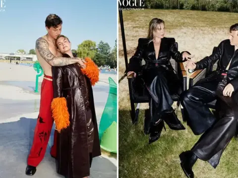 Lindelof khoe ngực trần bên cạnh nửa kia nóng bỏng