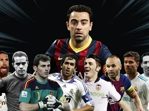 Xavi và 10 danh thủ Tây Ban Nha xuất sắc nhất mọi thời đại