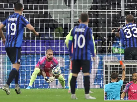 10 người, 1 thẻ đỏ; Man City hòa như thua trước Atalanta