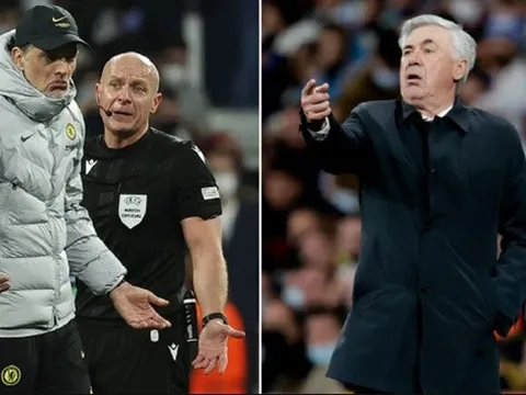 Tuchel nổi đóa khi trọng tài chung vui với Ancelotti
