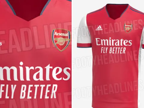 Arsenal để lộ áo đấu mùa 2021/22 khá độc đáo và lạ mắt