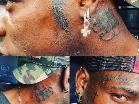 Balotelli và loạt hình xăm trên mặt