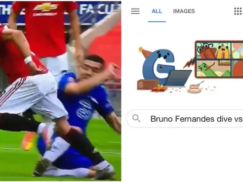 Bật cười với kết quả của Google khi gõ từ khóa 'Bruno Fernandes ăn vạ với...'