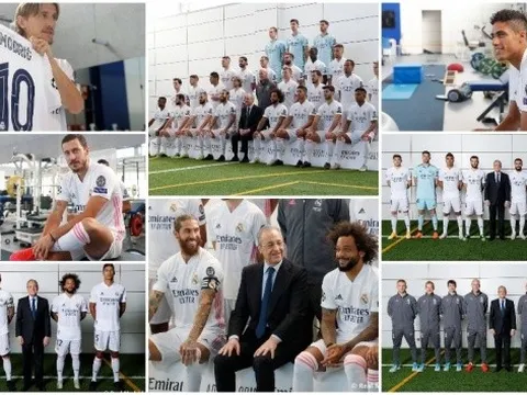 Cận cảnh dàn sao Real rạng rỡ chụp hình lưu niệm mùa 2020/21