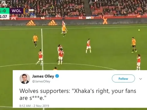CĐV Wolves: "Xhaka đã đúng, fan Arsenal như ***"