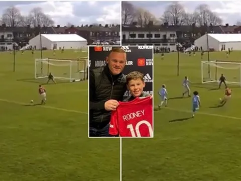 "Cậu cả" nhà Rooney lập siêu phẩm theo phong cách Messi vào lưới U12 Man City