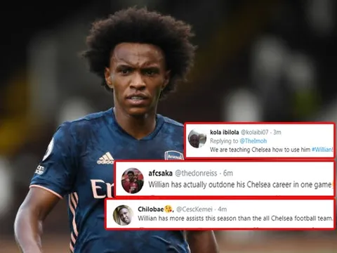 CĐV Arsenal: "Chúng ta đang dạy cho Chelsea biết cách sử dụng Willian"
