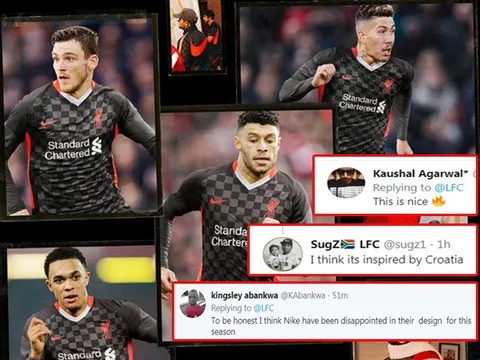 CĐV Liverpool: "Mẫu áo thứ 3 sao y thiết kế ĐT Croatia, tương tự bàn đánh cờ"