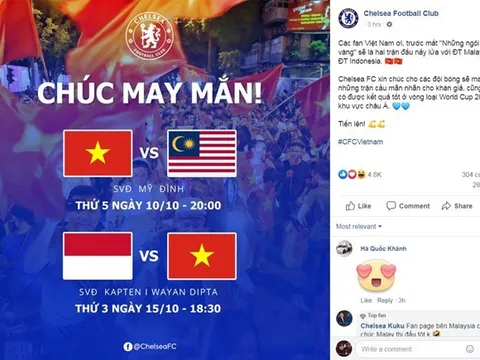 Chelsea bất ngờ tiếp lửa cho tuyển Việt Nam