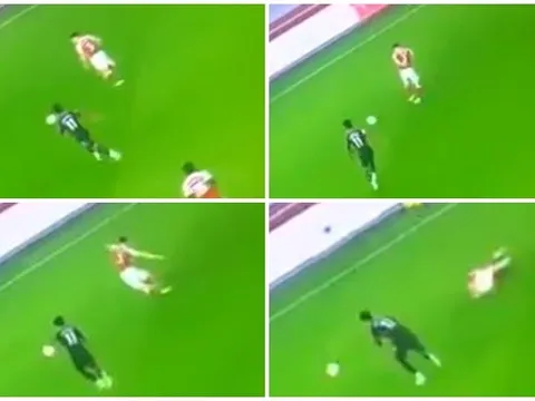 CHOÁNG! Sao Arsenal 'lag' cực mạnh, ngã sấp mặt trên sân ngay phút thứ 7