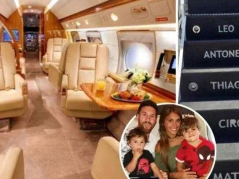 Choáng ngợp trước chuyên cơ riêng giá 12 triệu bảng của Messi
