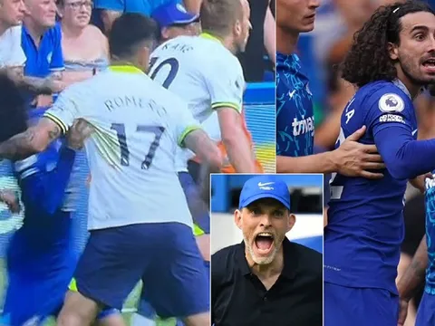 Marc Cucurella phản ứng với pha giựt tóc của Romero