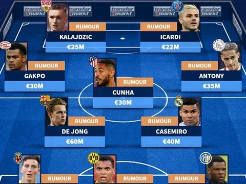 Đội hình 11 ngôi sao tin đồn của M.U: Casemiro góp mặt; Thương vụ 50 triệu euro
