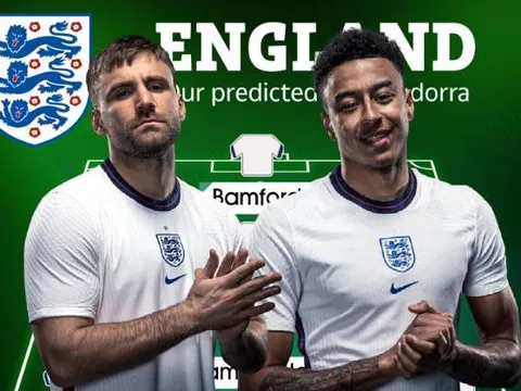 Đội hình ĐT Anh đấu Andorra: Bộ đôi Man Utd làm chủ cánh trái?