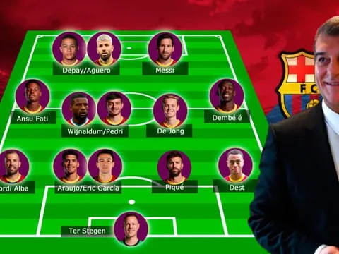 Đội hình trong mơ của Barcelona dưới kỷ nguyên Joan Laporta: ''Vĩnh biệt'' nỗi lo hàng thủ, cặp song sát Argentina