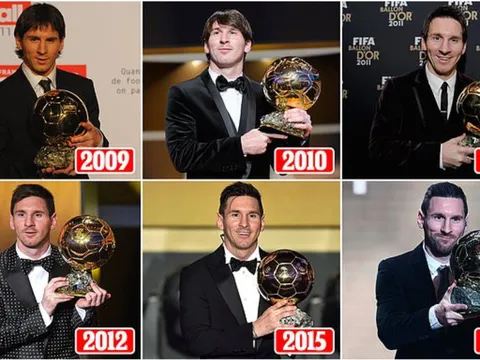 Toàn cảnh 6 danh hiệu Quả bóng vàng của Lionel Messi