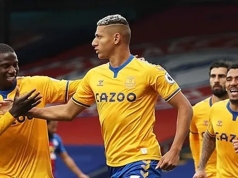 Hạ Palace kịch tính, Everton leo thẳng lên ngôi đầu Premier League