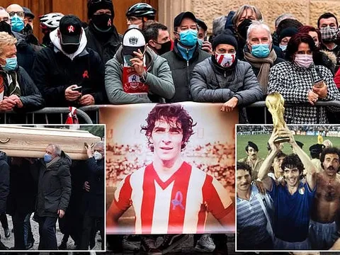 Hàng nghìn người rơi lệ khi dự đám tang huyền thoại Paolo Rossi