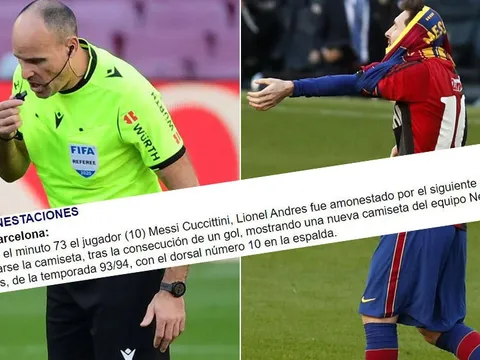 Hành động đặc biệt của trọng tài sau khi rút thẻ vàng cho Messi