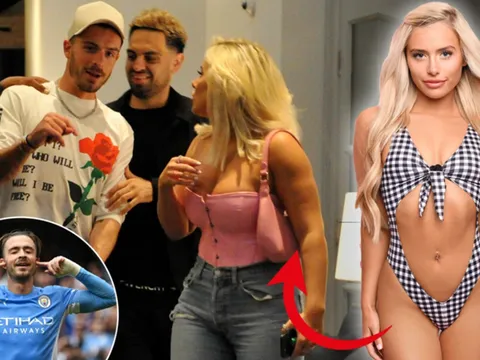 Bom tấn của Man City cười đùa bên cạnh chân dài sexy