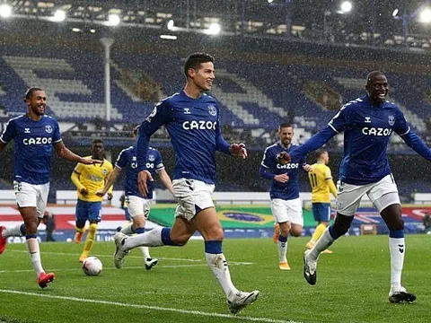 James Rodriguez thăng hoa tột đỉnh, Everton nghiền nát đối thủ 4 bàn