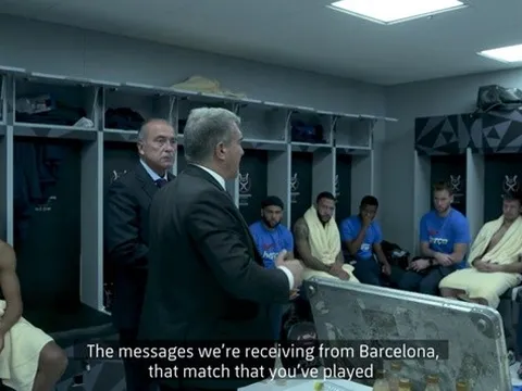 Laporta khen ngợi tập thể Barca trong phòng thay đồ sau trận thua Real