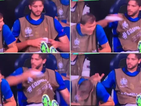 Locatelli nổi cáu, ném thẳng cuộn băng vào mặt Barella