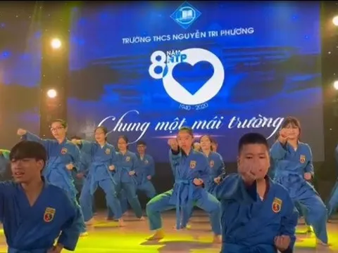 Màn trình diễn ấn tượng của võ sinh Vovinam tại lễ kỷ niệm 80 năm thành lập trường THCS Nguyễn Tri Phương