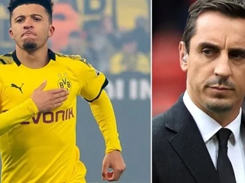 Man Utd bị Dortmund chèn ép vụ Sancho, Neville đăng đàn nói 1 điều