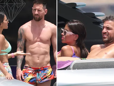 Messi khoe bụng 6 múi bên cạnh Antonela