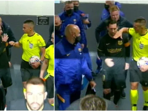 Messi, Pique và Koeman 'hội đồng' trọng tài chính vì thẻ đỏ của Lenglet